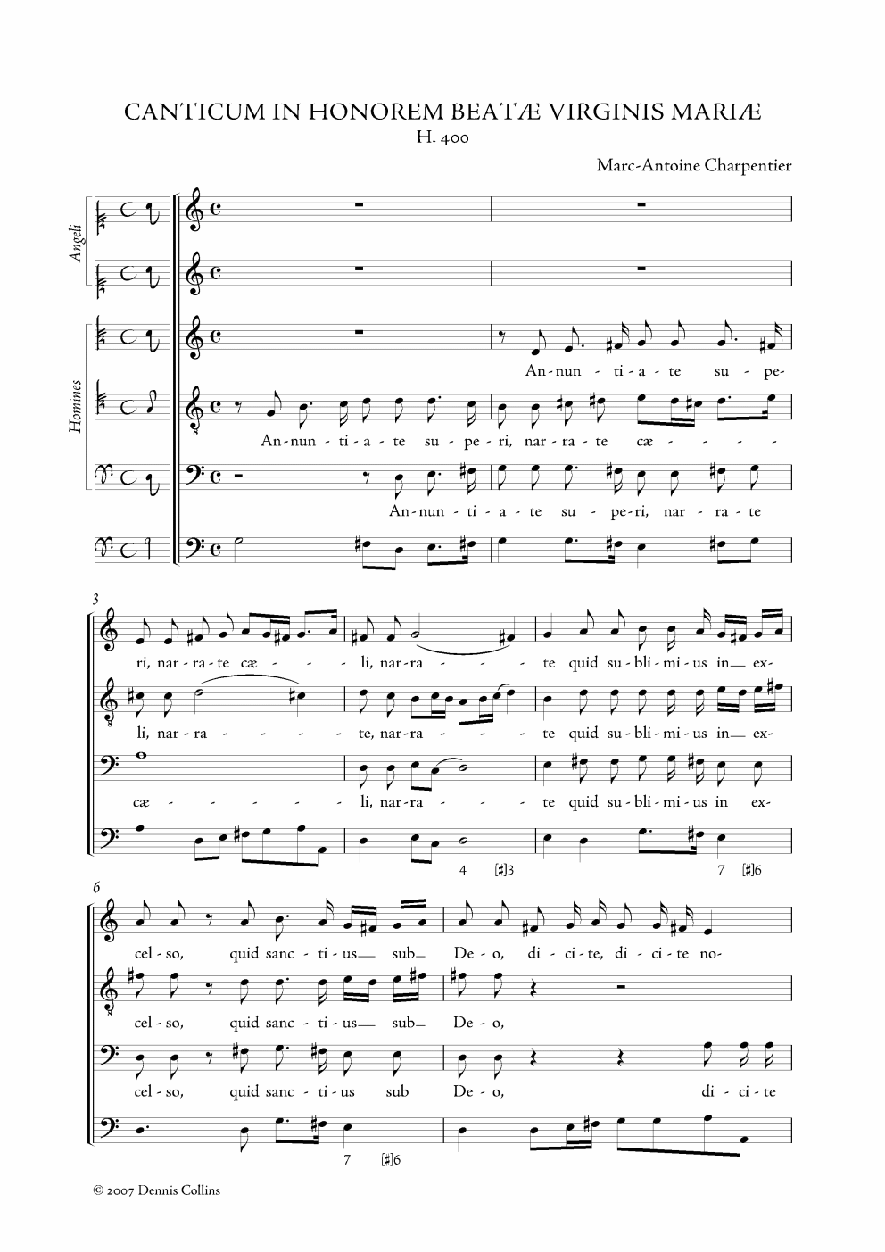 Marc-Antoine Charpentier, Canticum in honorem beatae Virginis Mariae