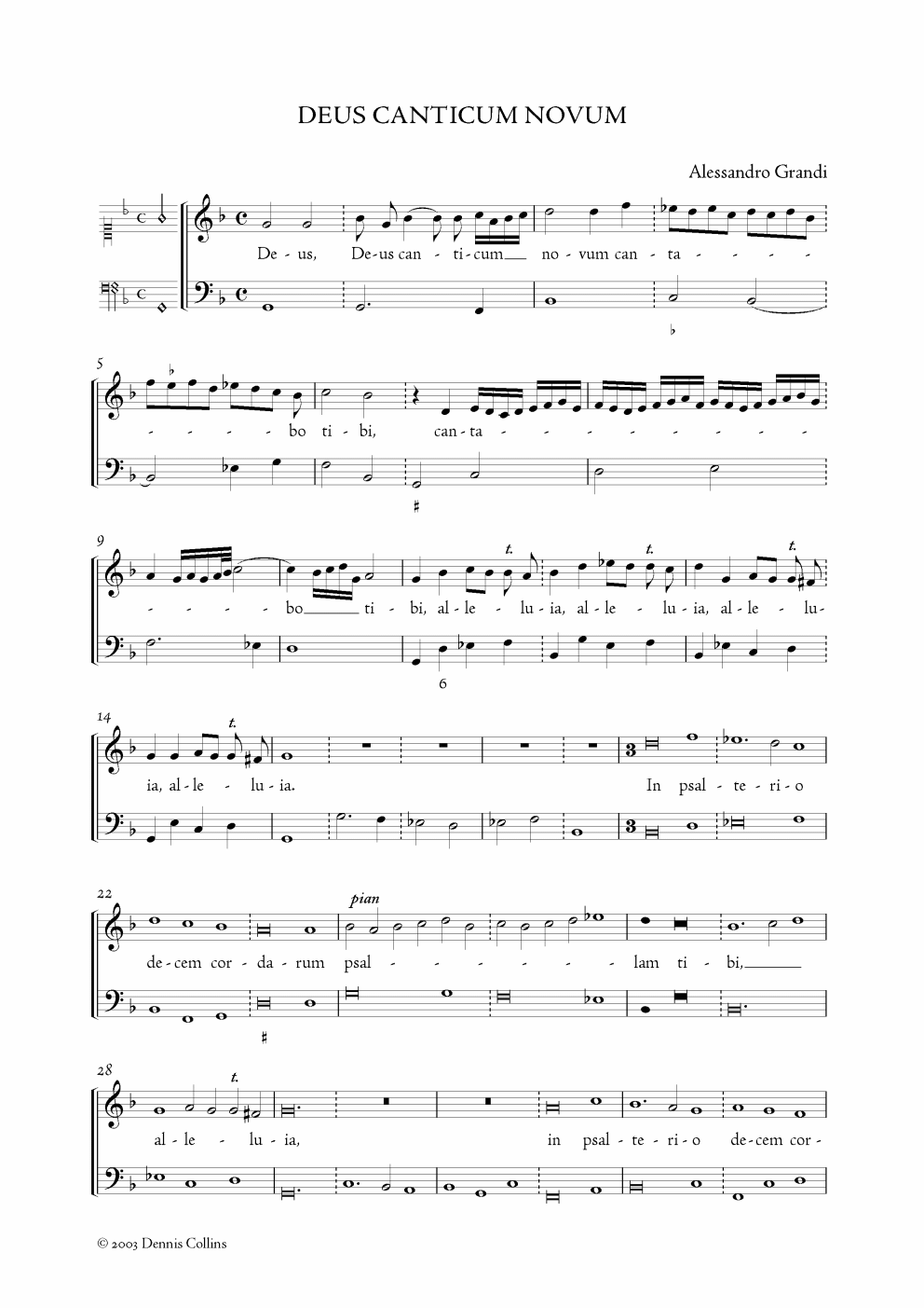 Alessandro Grandi, Deus canticum novum