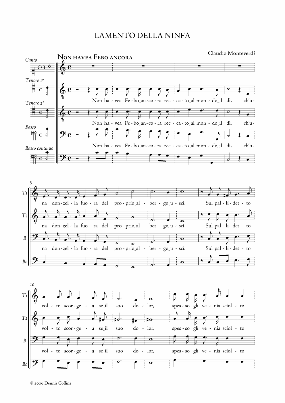 Claudio Monteverdi, Lamento della ninfa