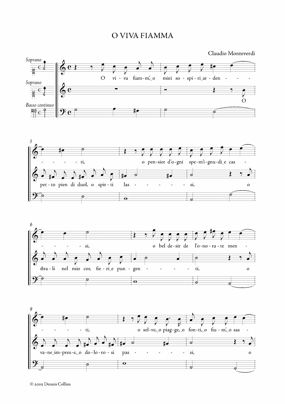 Claudio Monteverdi, O viva fiamma