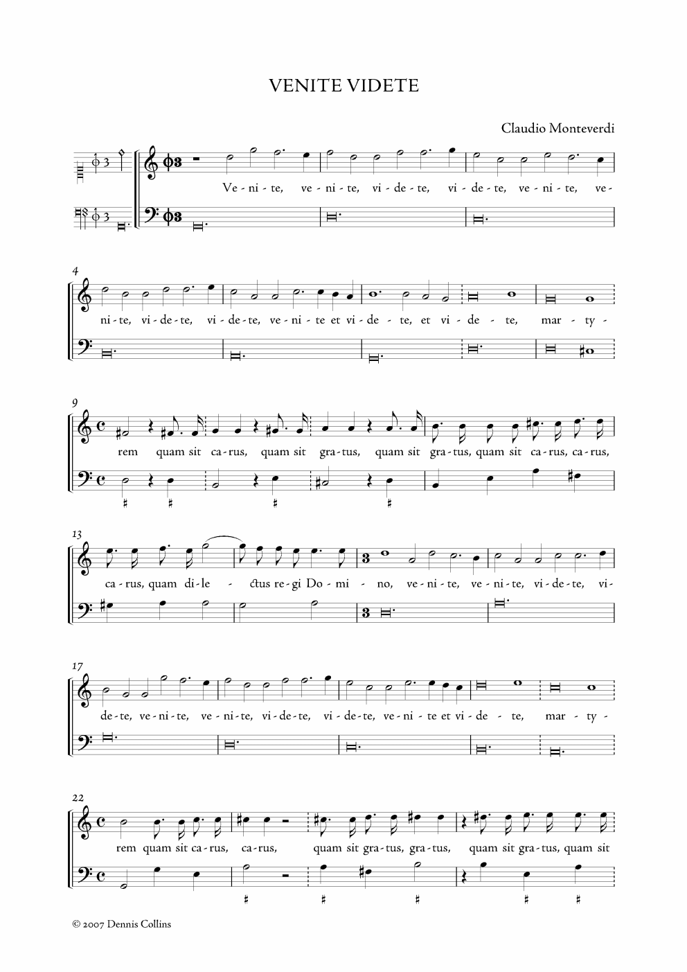 Claudio Monteverdi, Venite videte